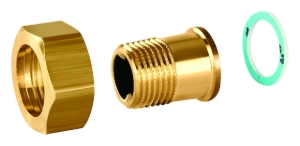 Bild von Honeywell Resideo - Anschlussverschraubung ASV-CS mit Außengewindetülle R 1/2, G 3/4, flach dichtend, Art.Nr.: ASV-CS-15-O-F2