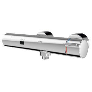 Bild von KWC F5E-Therm - F5ET2108, Elektronik-Thermostat-Wandbatterie mit Batteriebetrieb und vormontierter C-Moduleinheit, C-Modul:optional, Zusätzliche Verbindungen:nein, mit Rückflussverhinderer:ja, Zirkulation:nein, Art.Nr. : 3600008373