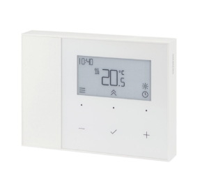 Bild von Siemens Raumthermostat mit Zeitschaltprogramm – Regelung von Heizung und Kühlung, mit TPI-, 2-/3-Punkt-Ausgang, batteriebetrieben, horizontale Ausführung  Art. Nr.:  RDL211/H